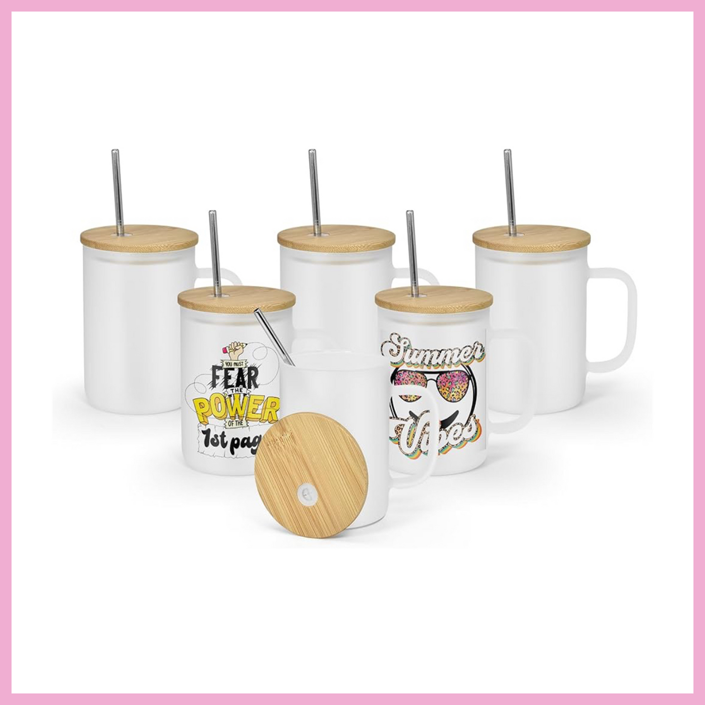 17 oz Frosted Glass Mug