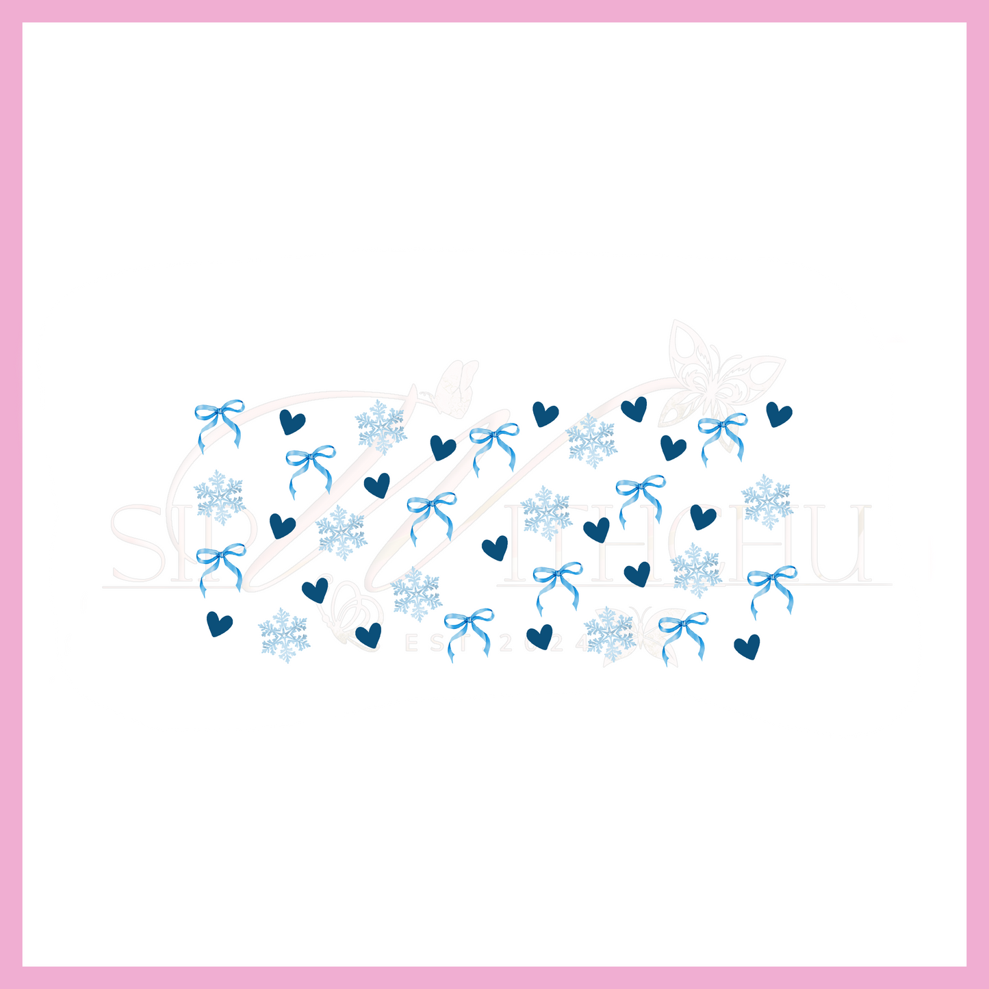Blue Bows and Hearts