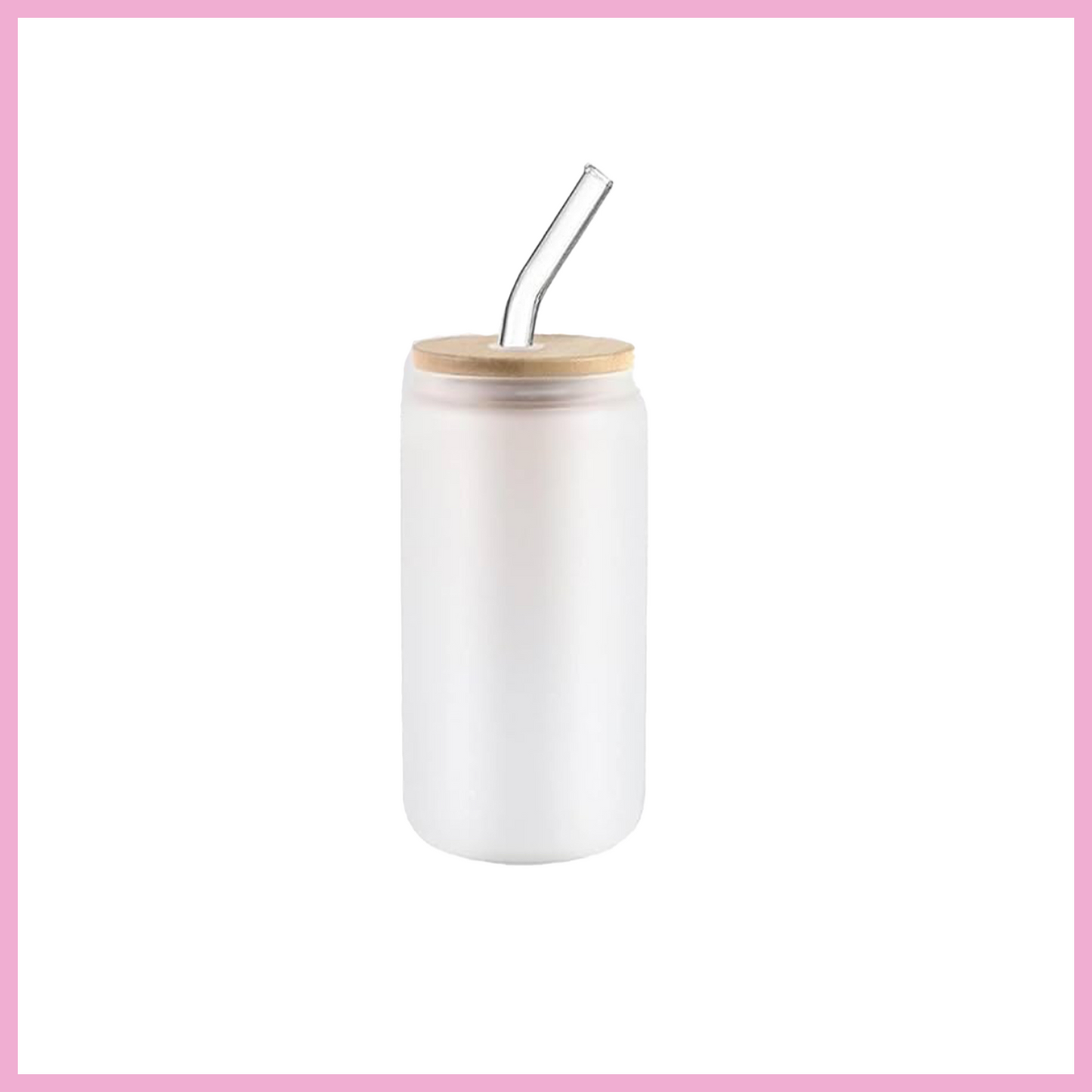 16 oz Frosted Glass Can (no glitter)