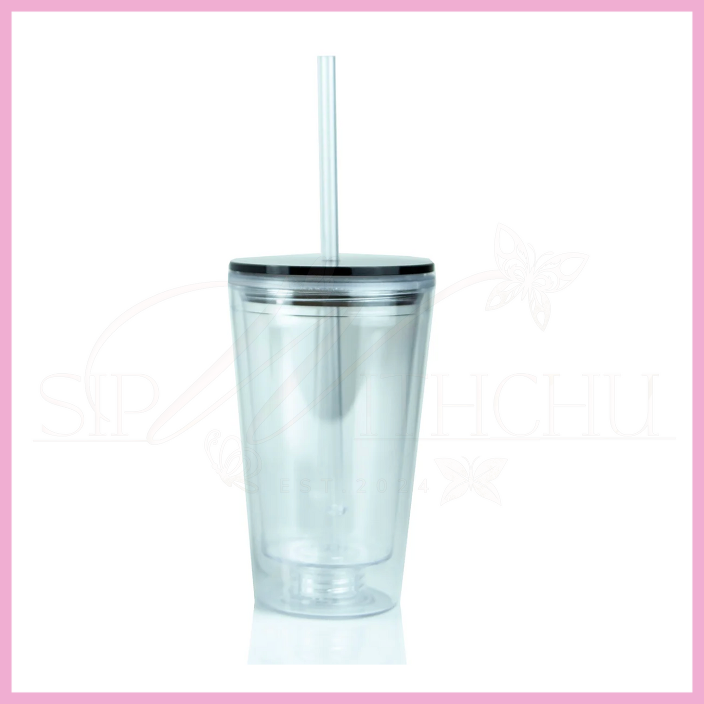 12 oz Acrylic Snow Globe Tumbler