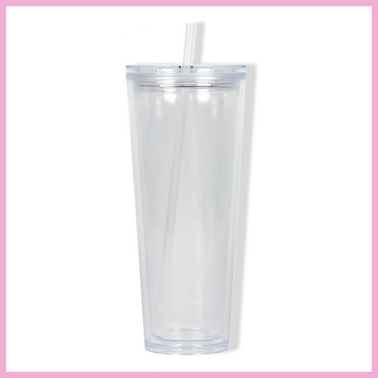 24 oz Acrylic Snow Globe Tumbler