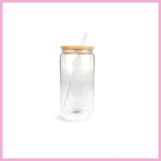 16 oz Glass Can (No Glitter)