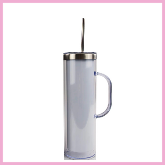 20 oz Skinny Snow Globe Tumbler With Handle