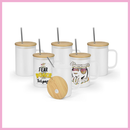 17 oz Frosted Glass Mug