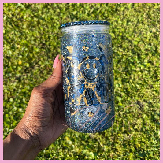 Boy Mama Snow Globe Tumbler