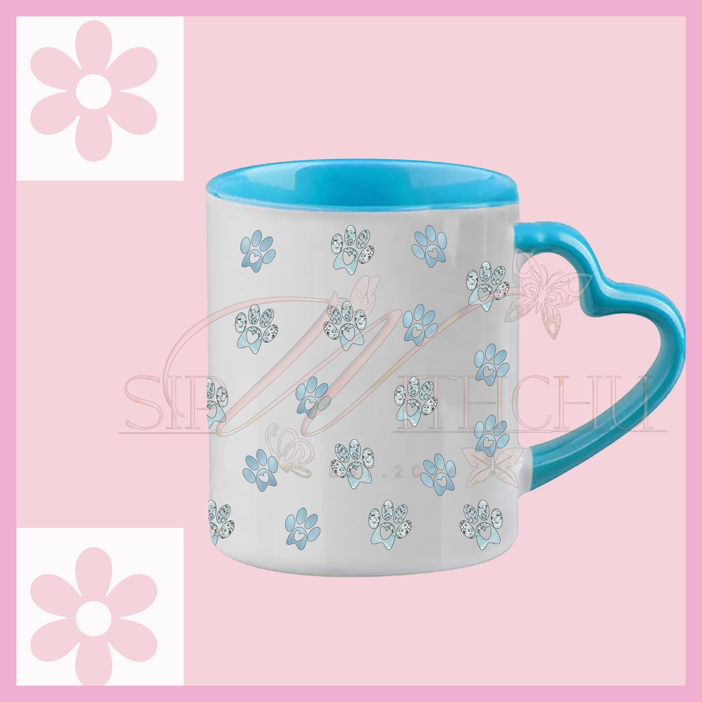 Cat Mama Blue Mug