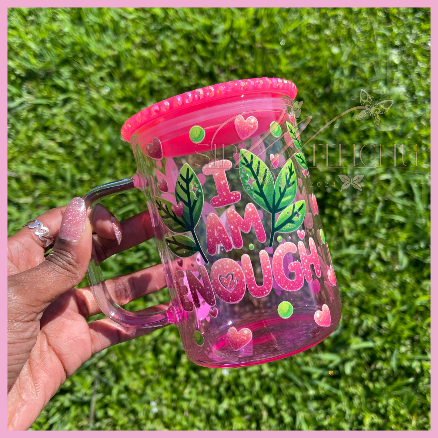 I Am Enough Pink Mug