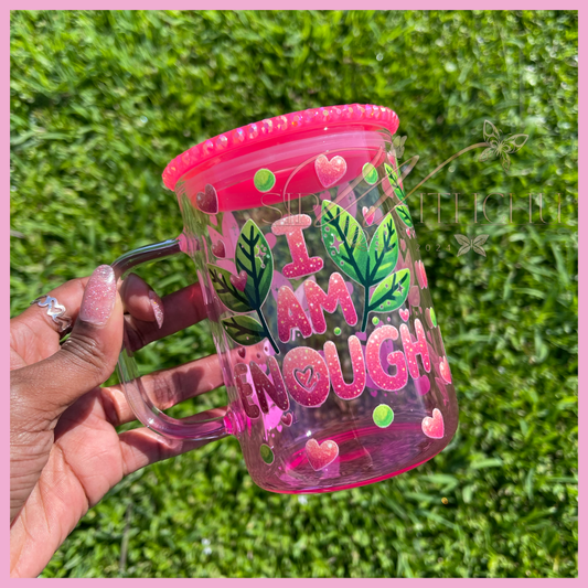 I Am Enough Pink Mug