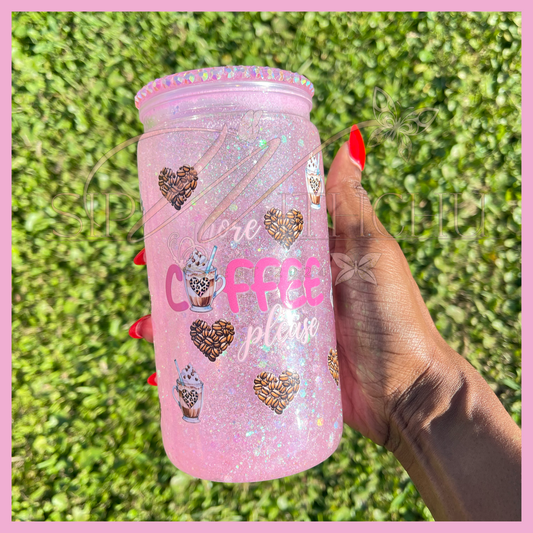 More Coffee Please Snow Globe Tumbler