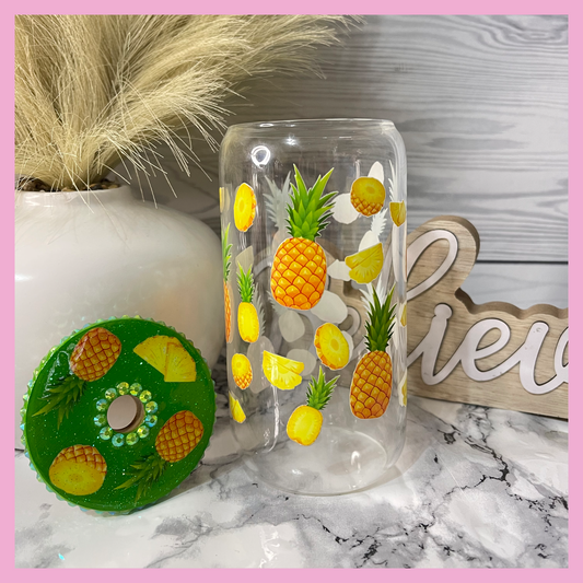 Pineapple Glass Can