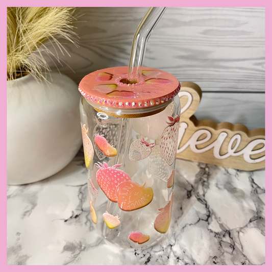 Strawberry Glass Can